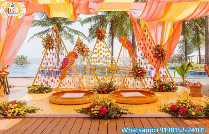 Outdoor Haldi Ceremony Decoration Props