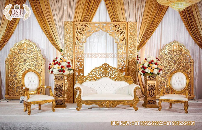 Stylish Wedding Stage Maharaja look Sofa Set