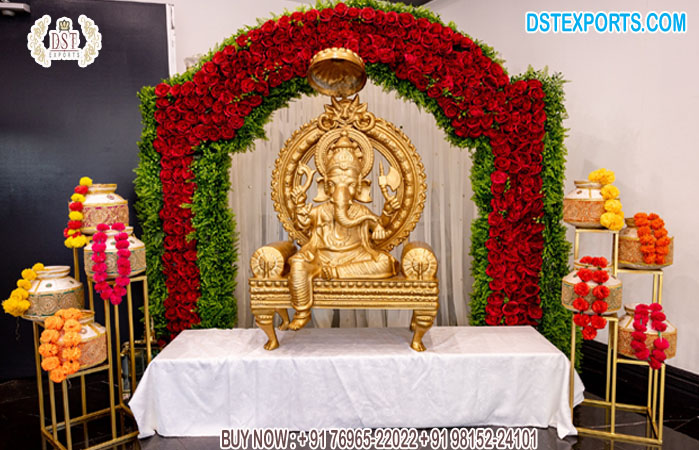 FRP Singhasan Ganesh For Wedding Decoration