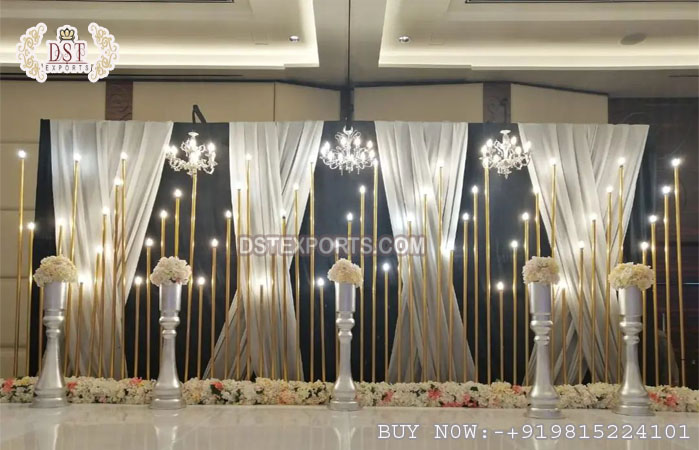 Modern Event Stage Decor Candlelit Stands