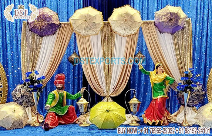 Punjabi Wedding Sangeet Night Stage Decoration
