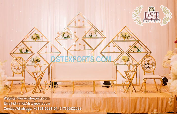 Square 4D Metal Arches For Wedding Stage Decor