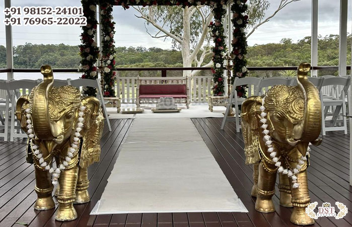 Royal Hindu Wedding Mandap Entrance Elephants