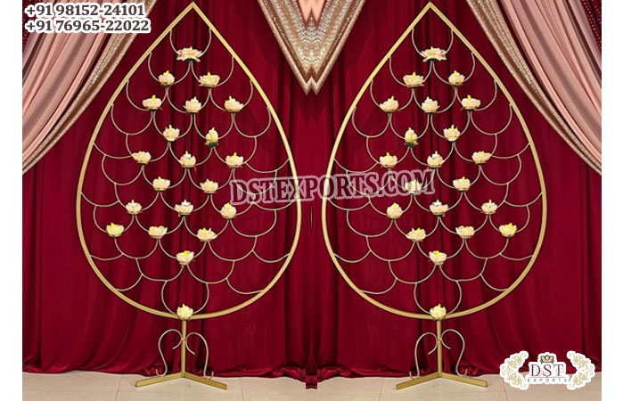 Wedding Stage Leaf Design Metal Backdrop Stand