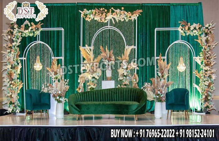 Elegant Stage Backdrop 3 Piece White Arches Set