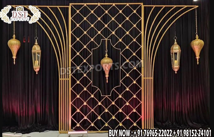 Contemporary Gold Arch Panel for Wedding Events