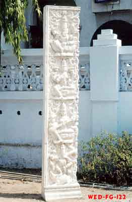 Ganesha  White Wedding Pillars