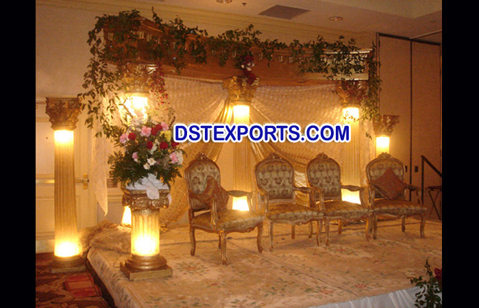 Decorated Lighted Wedding Stages