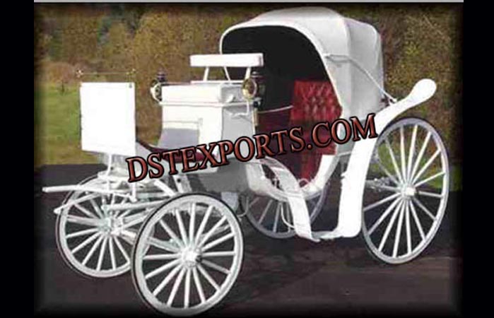 White Victoria Wedding Carriage
