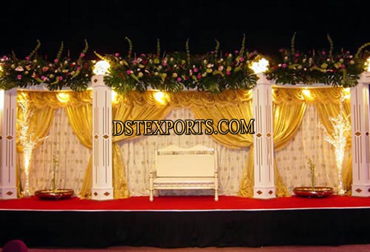 DECRATED BACKDROP WITH SQUARE PILLARS