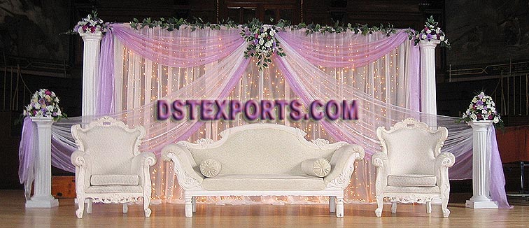WEDDING STAGE WITH WHITE FURNITURE