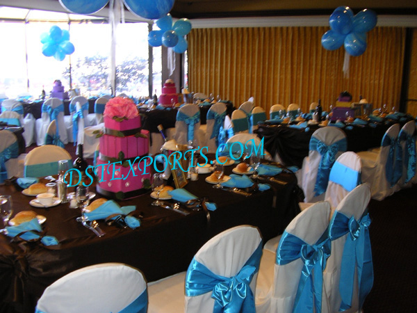 BANQUET HALL CHAIR COVER WITH SATIN SASHAS