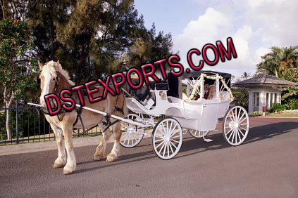 NEW WEDDING COVERED HORSE DRAWN CARRIAGE