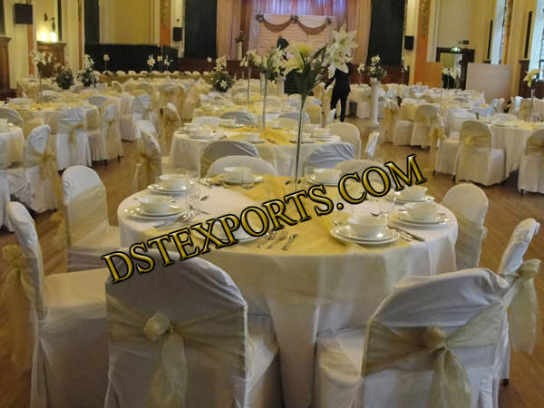 BANQUET HALL CHAIR COVER WITH TISHU SASHAS