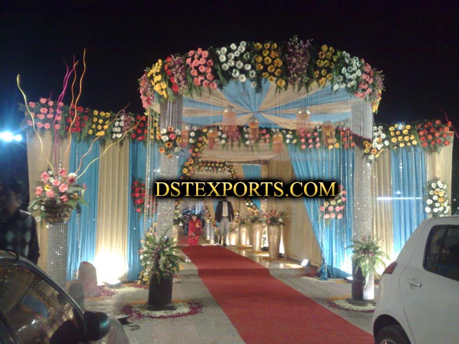 INDIAN WEDDING CRYSTAL PILLARS WELCOME GATE