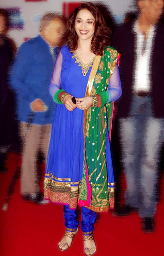 INDIAN WEDDING BLUE AND GREEN PAJAMI SUIT
