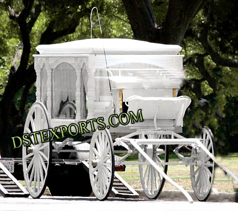 WHITE COVERED HORSE CARRIAGE