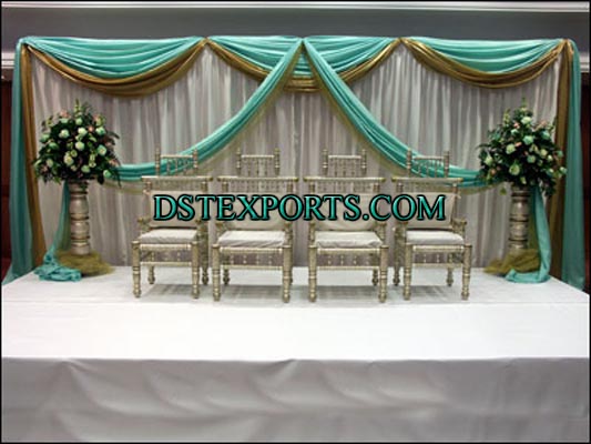 WEDDING STAGE WITH SANKHEDA CHAIRS