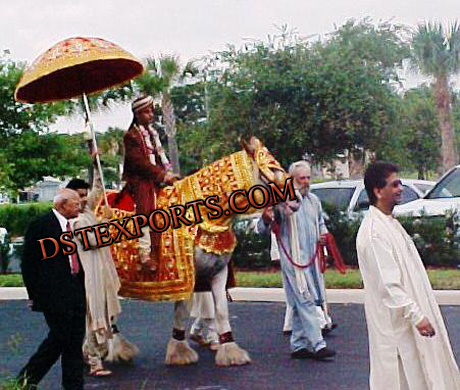 WEDDING HORSE COSTUME WITH UMBRELLA