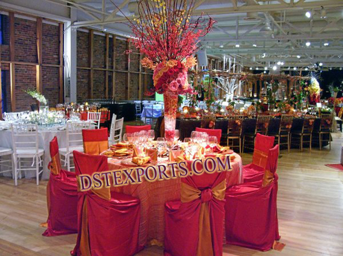 WEDDING RED CHAIR COVER WITH SASHAS