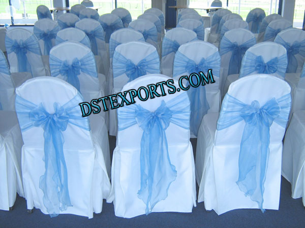 WEDDING  CHAIR COVER  WITH SKBLUE SASHAS