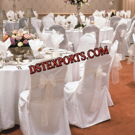 WEDDING CHAIR COVER WITH TABLE CLOTH