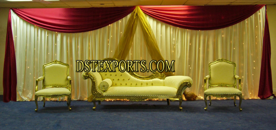ASIAN WEDDING AGERED & GOLD STAGE