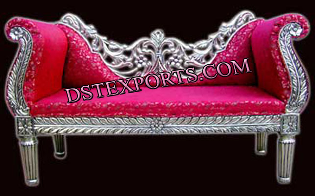 ASIAN WEDDING SILVER CARVED LOVE SEATER