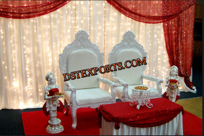 ASIAN WEDDING NEW SILVER CARVED FURNITURES STAGE