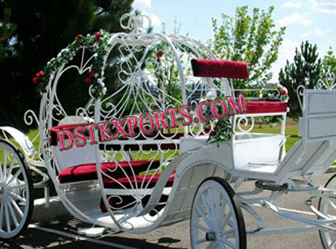 NEW WHITE RED CINDERALA CARRIAGE