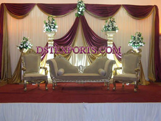 ASIAN WEDDING SILVER FURNITURE STAGE