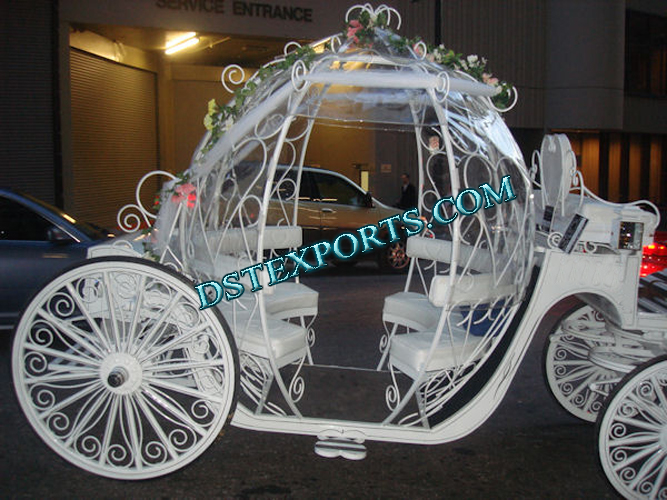 WHITE BEAUTY CINDERALLA HORSE CARRIAGE