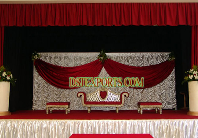 WEDDING GOLDEN FURNITURES WITH  BACKDROP