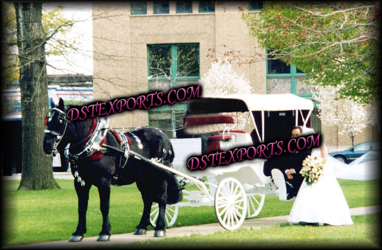 WEDDING WHITE COVERED VICTORIA CARRIAGE