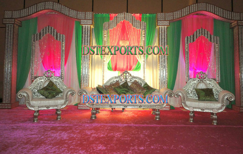 WEDDING SILVER CARVING FURNITURE STAGE