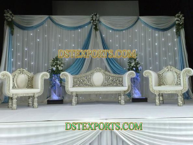 WEDDING SILVER CARVED STAGE FURNITURE