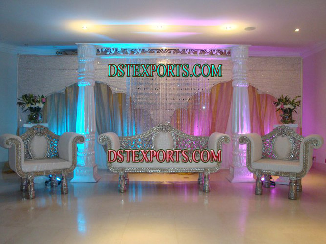 WEDDING SILVER STAGE DECORATIONS