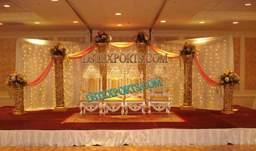 MUSLIM WEDDING GOLDEN LIGHTED STAGE SETS
