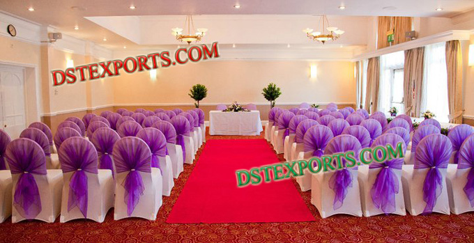 NEW STYLE WEDDING CHAIR COVER WITH PURPLE SASHAS