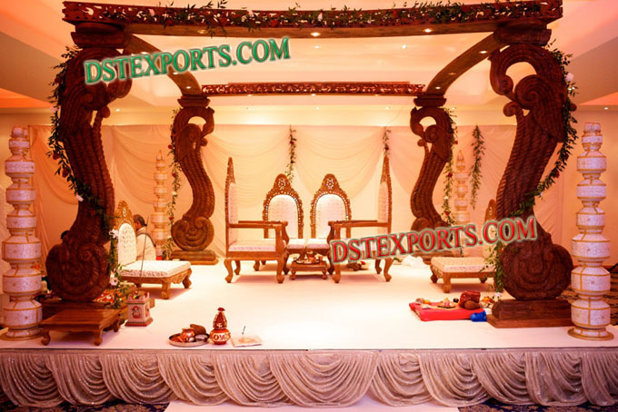INDIAN WEDDING SQUARE WOODEN MANDAP SET