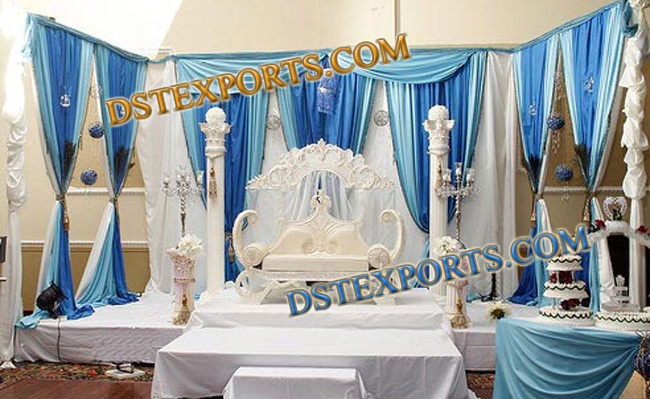 BLUE AND WHITE WEDDING STAGE