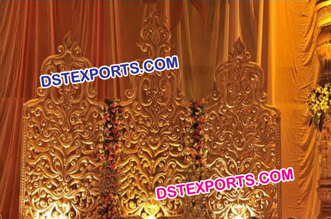 Muslim Wedding Golden Carved Backdrop Frames