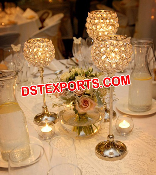 WEDDING GOLD CRYSTAL STANDS