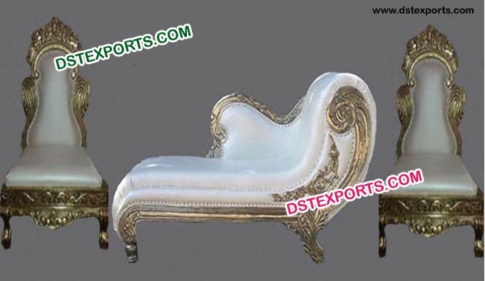 Asian Wedding Brass Metal Gold Furniture Sofa set