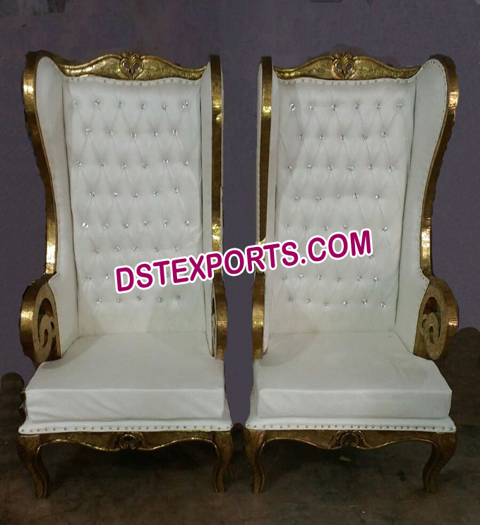 Gold Wooden High Back Throne Chairs for Weddi