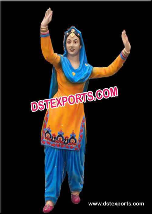 Dancing Punjabi Girl Fiber Statue