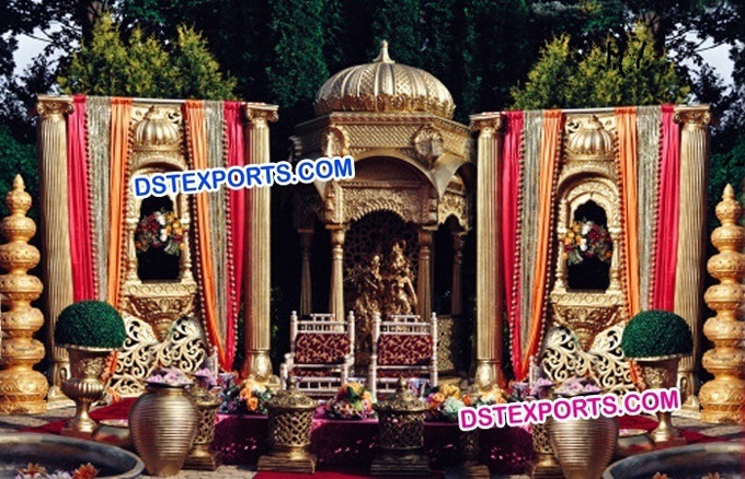Rajasthani Look Fiber Wedding Stage Set
