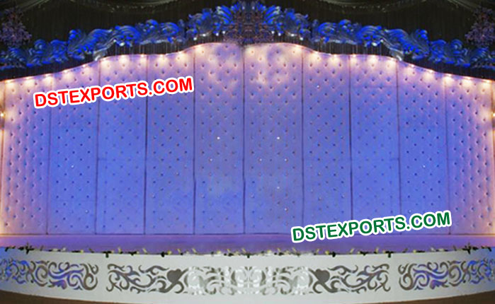 White Leather Crystal Fitted Backdrop Panels