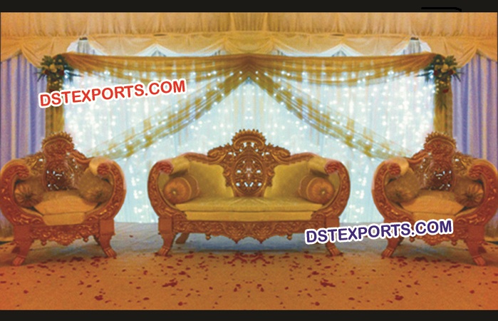 Wedding Golden Maharaja Stage Furniture