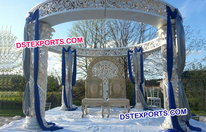 Outdoor Indian Wedding White Mandap